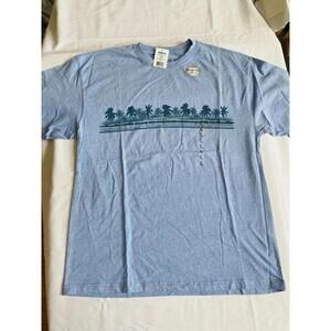 Newport Blue Light Blue Palm Tree Graphic T-Shirt Large